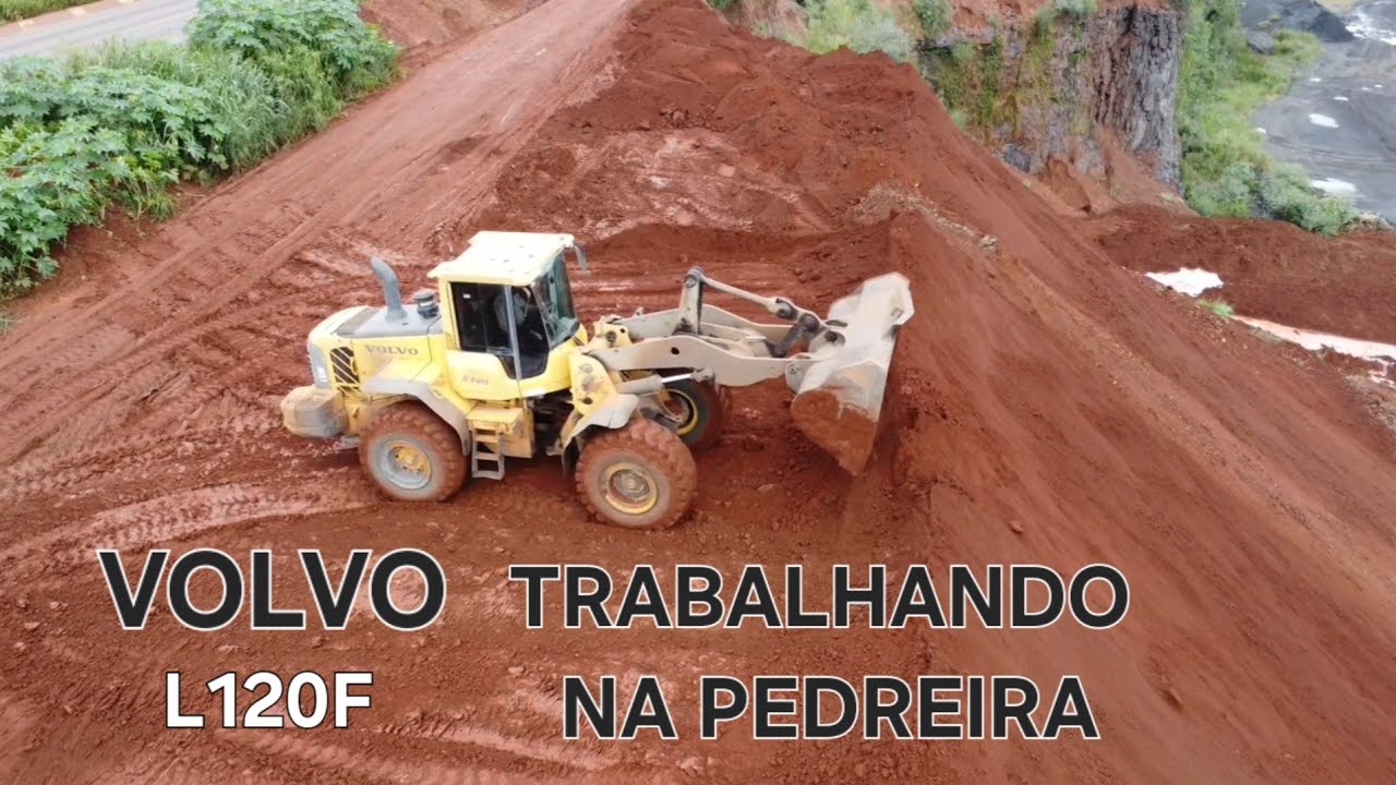 PA CARREGADEIRA VOLVO L120F TRABALHANDO NA PEDREIRA .