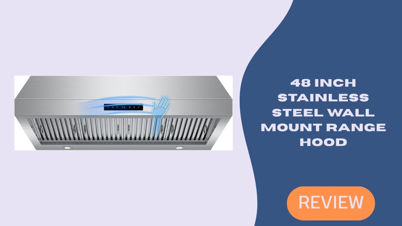 48 Inch Wall Mount Range Hood 1200 CFM with Touch and Gesture Control