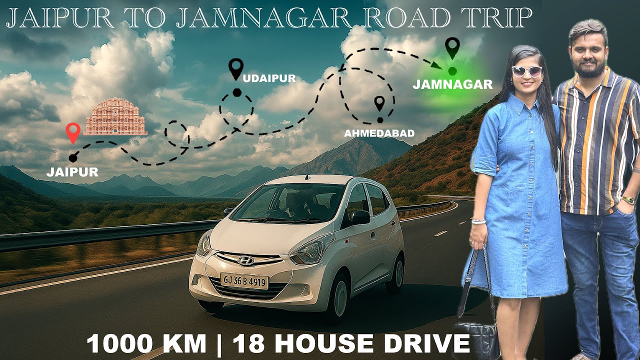 Road Trip - Jaipur to Jamnagar in Hyundai Eon 🚗 | ShyamShrutiVlogs