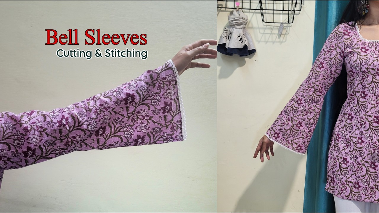 Pakistani Bell Sleeves Cutting and Stitching | Long Sleeves Design | Kurti Sleeves