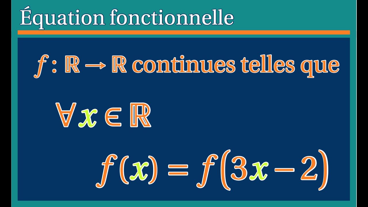 Exercice continuité et équation fonctionnelle