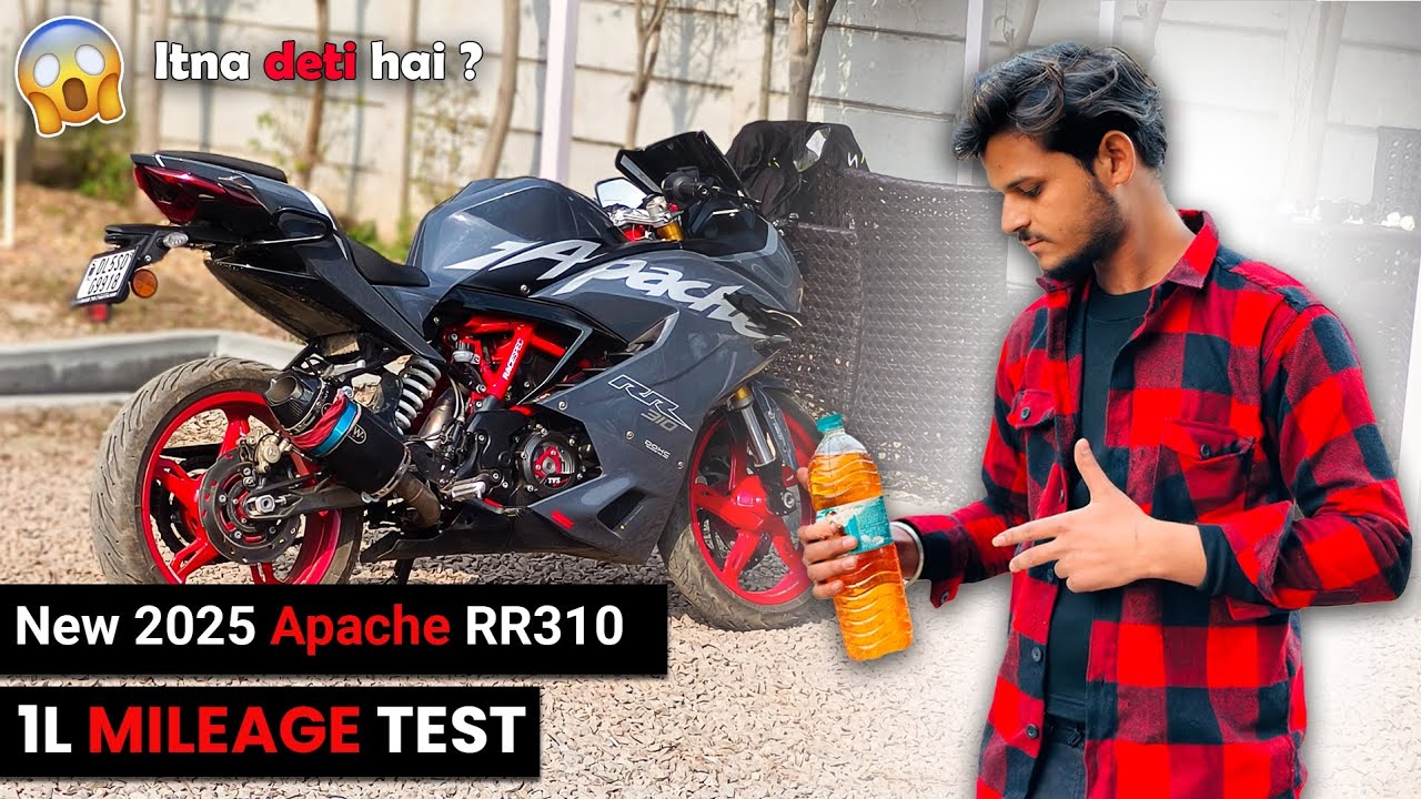 Apache RR310 mileage test 1L 2025 new model | fuel efficiency tested🏍️😱 #bikeride #youtube #viral
