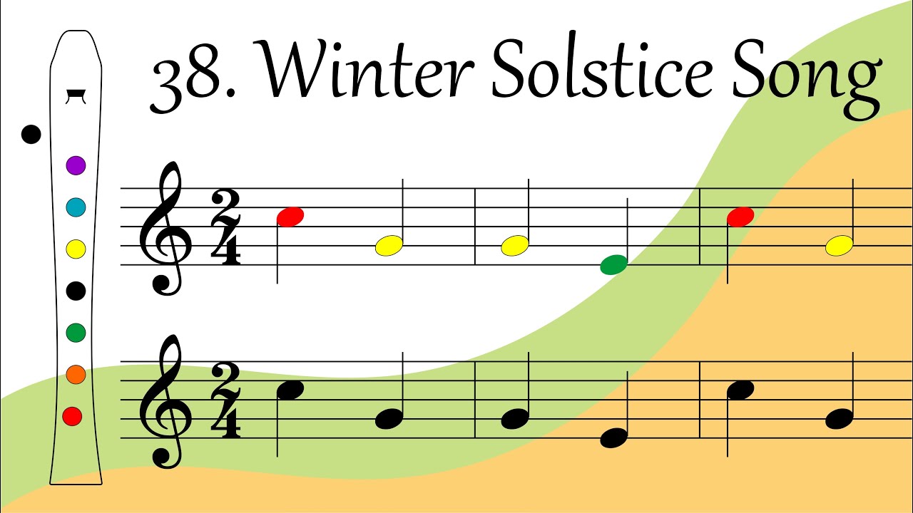 Winter Solstice Song - Flauta Doce - Partitura Colorida