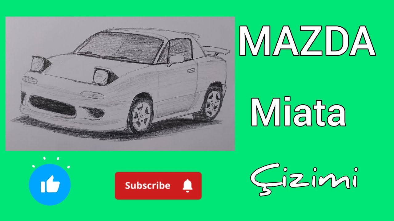 Mazda Miata Çizimi / kolay araba Çizimi/ İZLE VE ÇİZ
