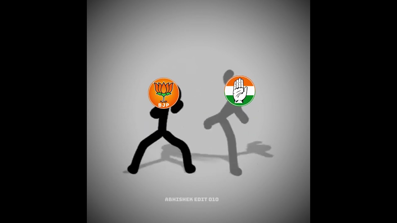 BJP VS CONGRESS 🥀 || Who   Will 👑 || #bjp #congress #dhruvrathee #funny #edit #politics #fighting