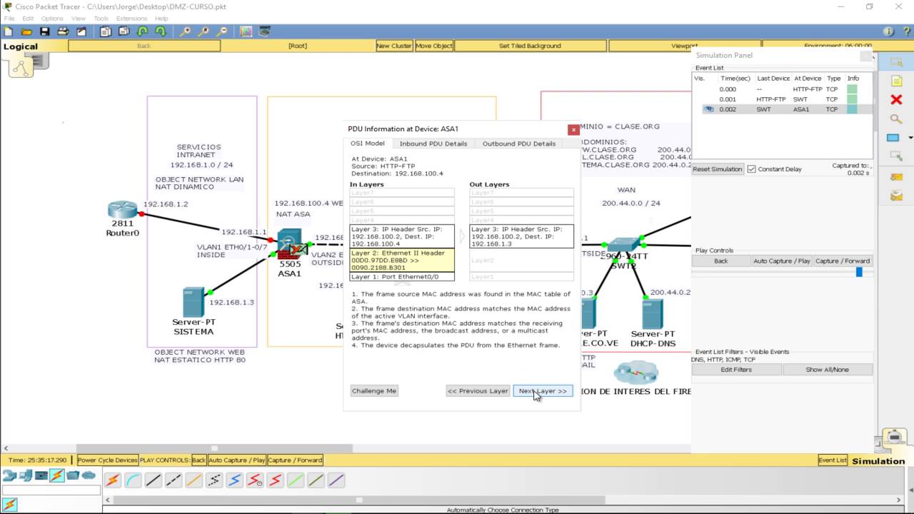 Configurando el Firewall ASA con NAT estatico y dinámico en la DMZ (Parte III)