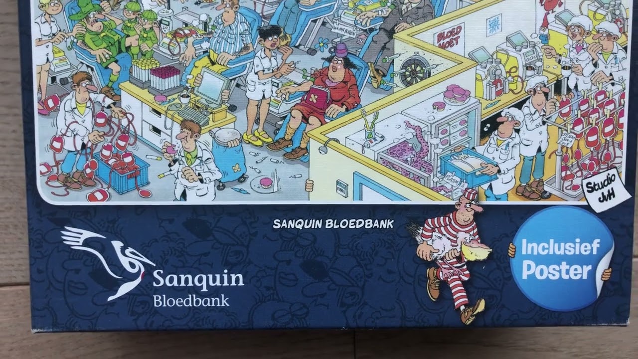 Review video Jan van Haasteren Sanquin Bloedbank - 500 stukjes. Nr 81575. @Puzzel1000Stukjes