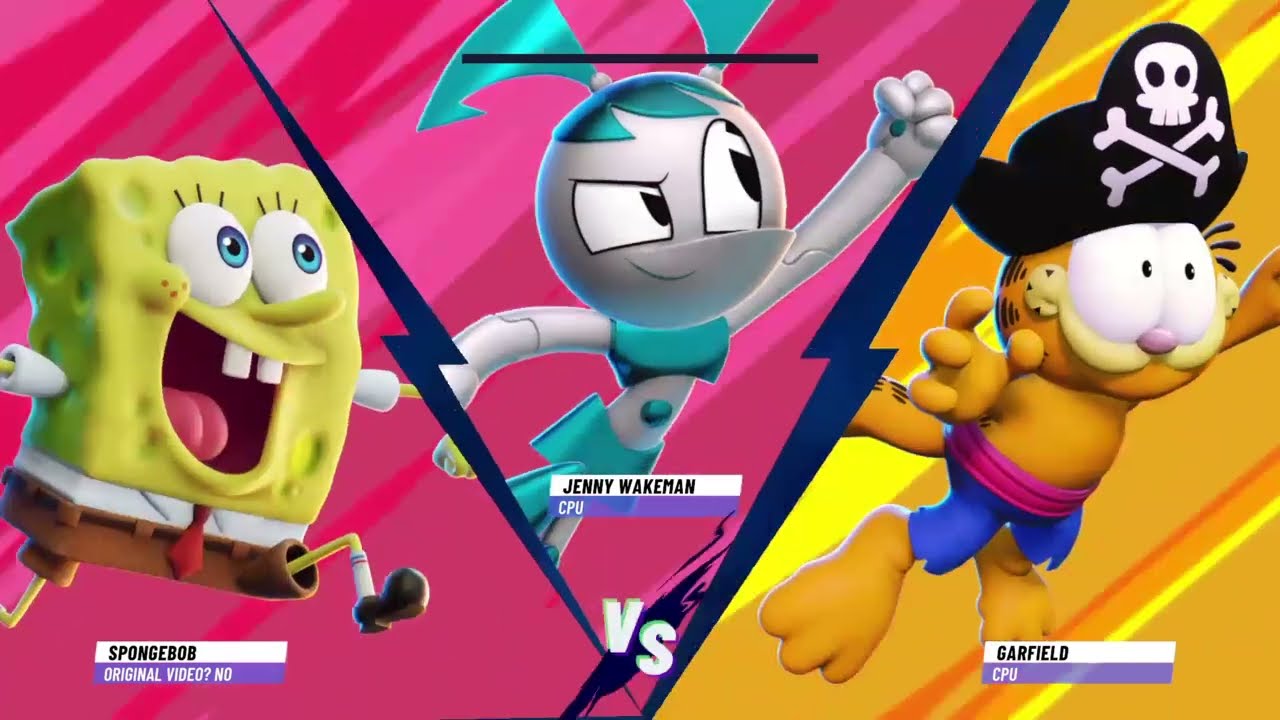 SpongeBob/Jenny Wakeman Vs Garfield|Nickelodeon All-Star Brawl 2