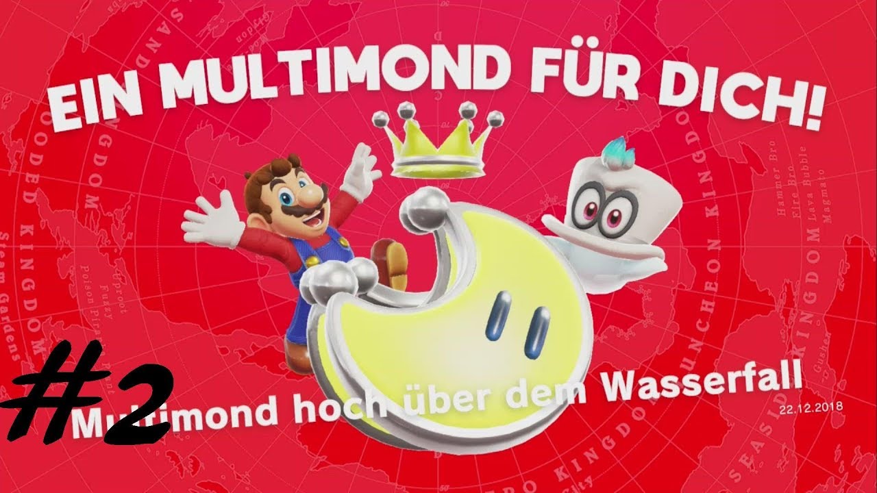 Kaskadenland Mond 2 Multimond hoch über dem Wasserfall Super Mario Odyssey