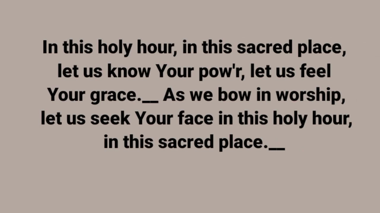 In This Holy Hour(accompaniment)