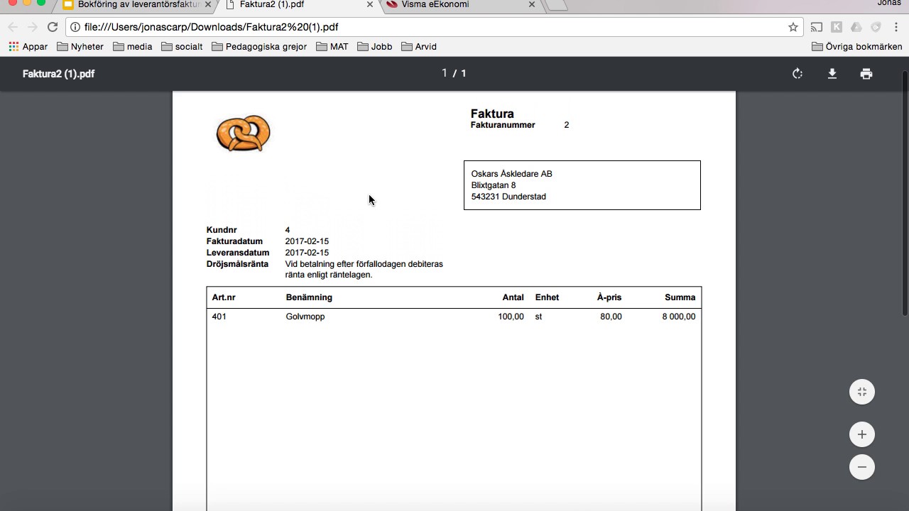 Bokföring - Leverantörsfakturor med moms