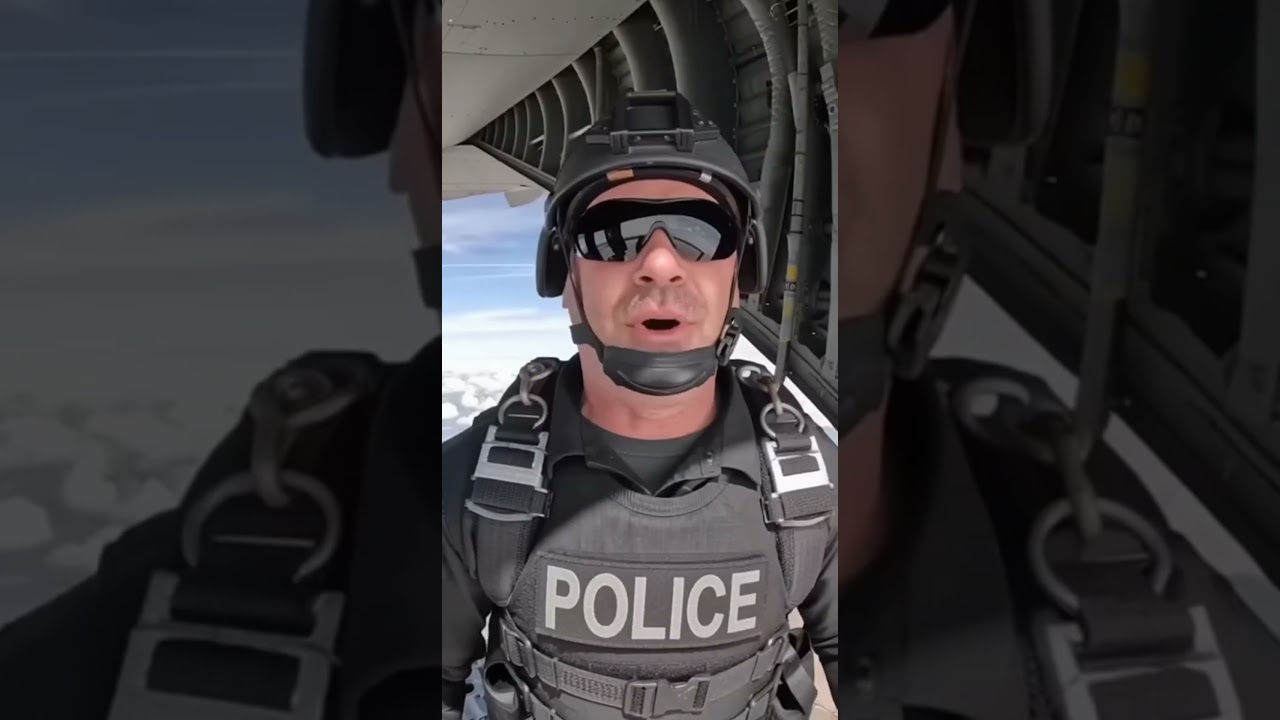 Fearless K9 Police Dog: Epic Solo Parachute Jump and Desert Landing! #K9Hero #SkydivingDog #PoliceK9