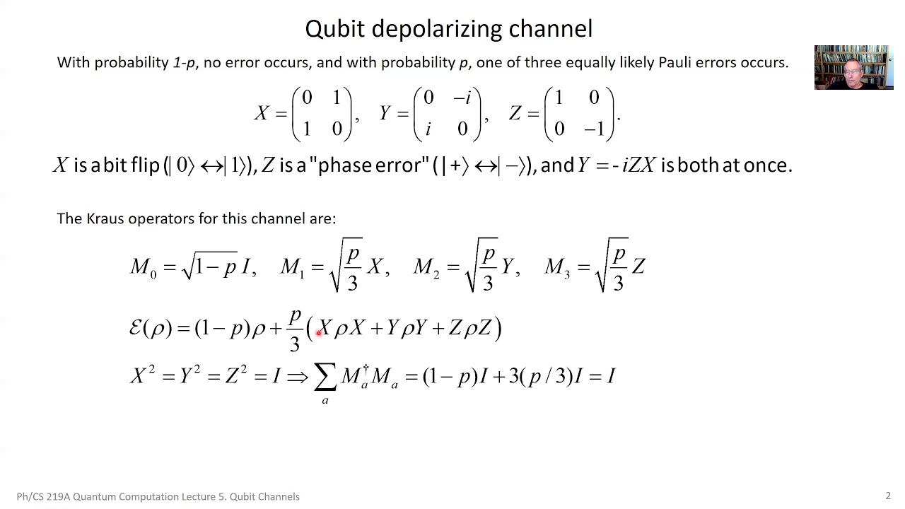 Ph CS 219A Lecture 5 Qubit Channels