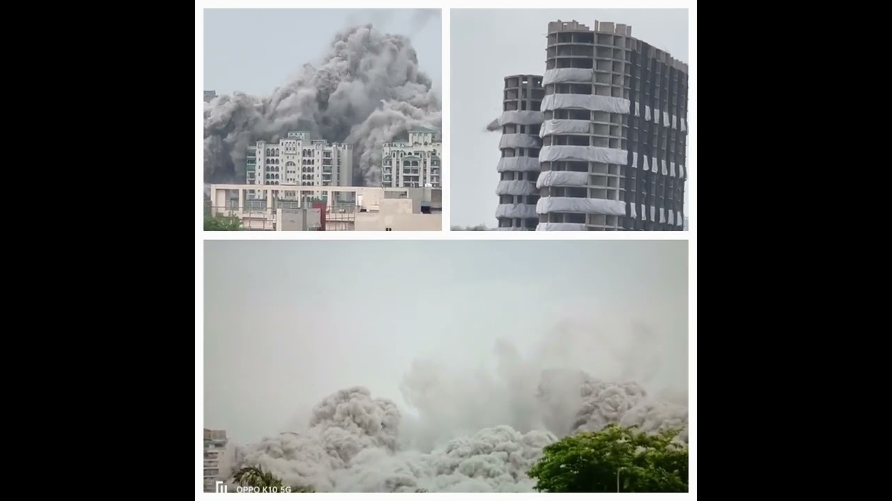 Demolition of Noida Twin Towers!  Super tech building demolition! Noida twin towers!