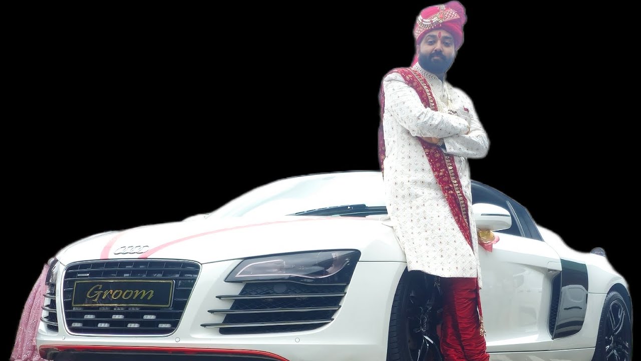 Groom  Avikaar making his debut at his wedding with Exotic Car Hire kzn with our V8 Audi R8 Supercar