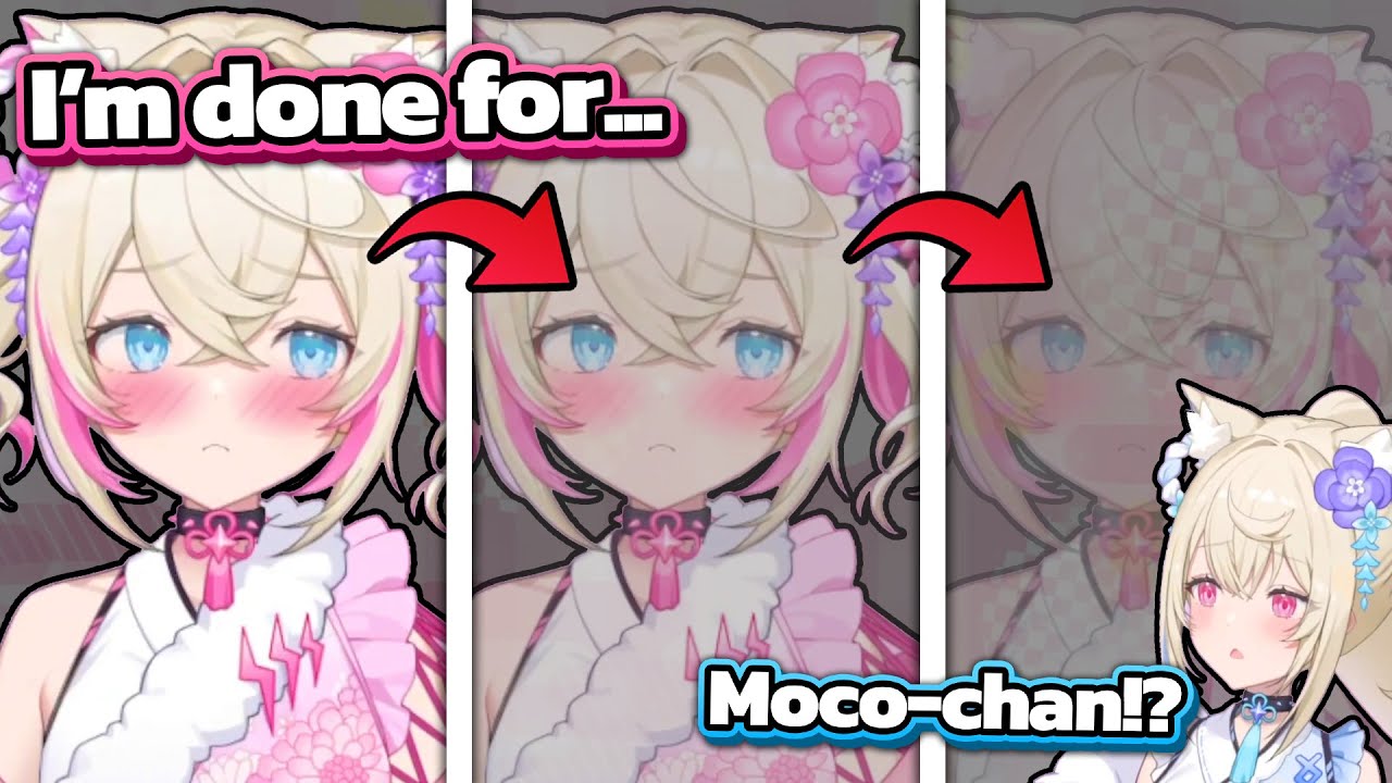 Mococo says an embarrassing thing then cringes so hard she fades out of existence