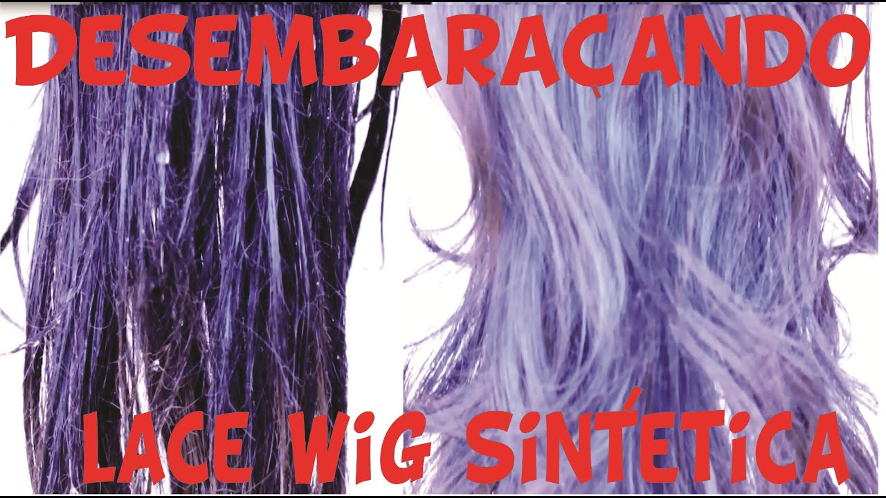 Desembaraçando lace wig de fibra  sintética- condicionador e água