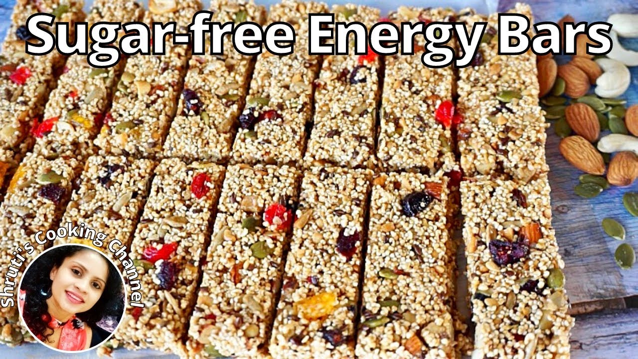 Sugar-free energy bar | Protein bar recipe | Healthy snacks | Amaranth & dry fruits energy bars