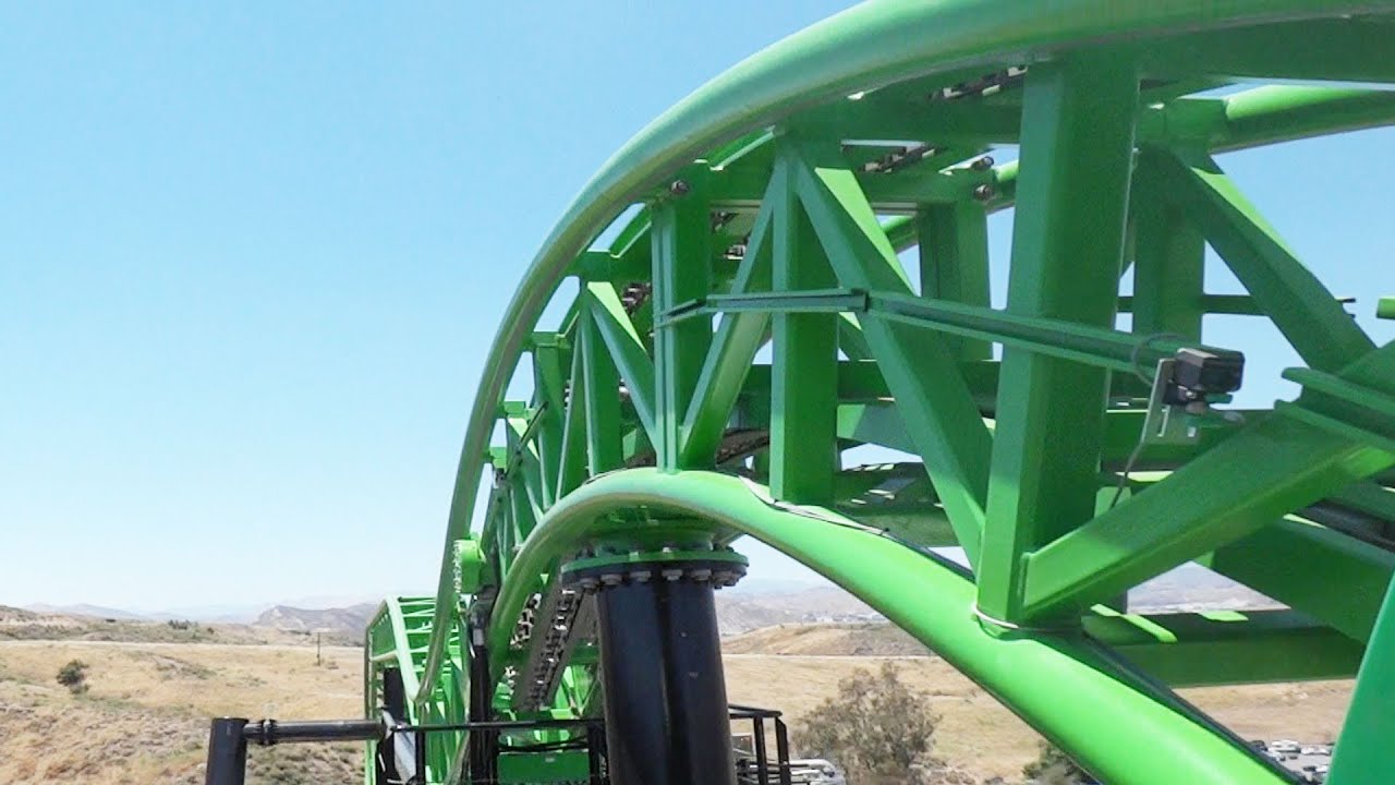 Green Lantern Painful Roller Coaster HD-POV Six Flags Magic Mountain