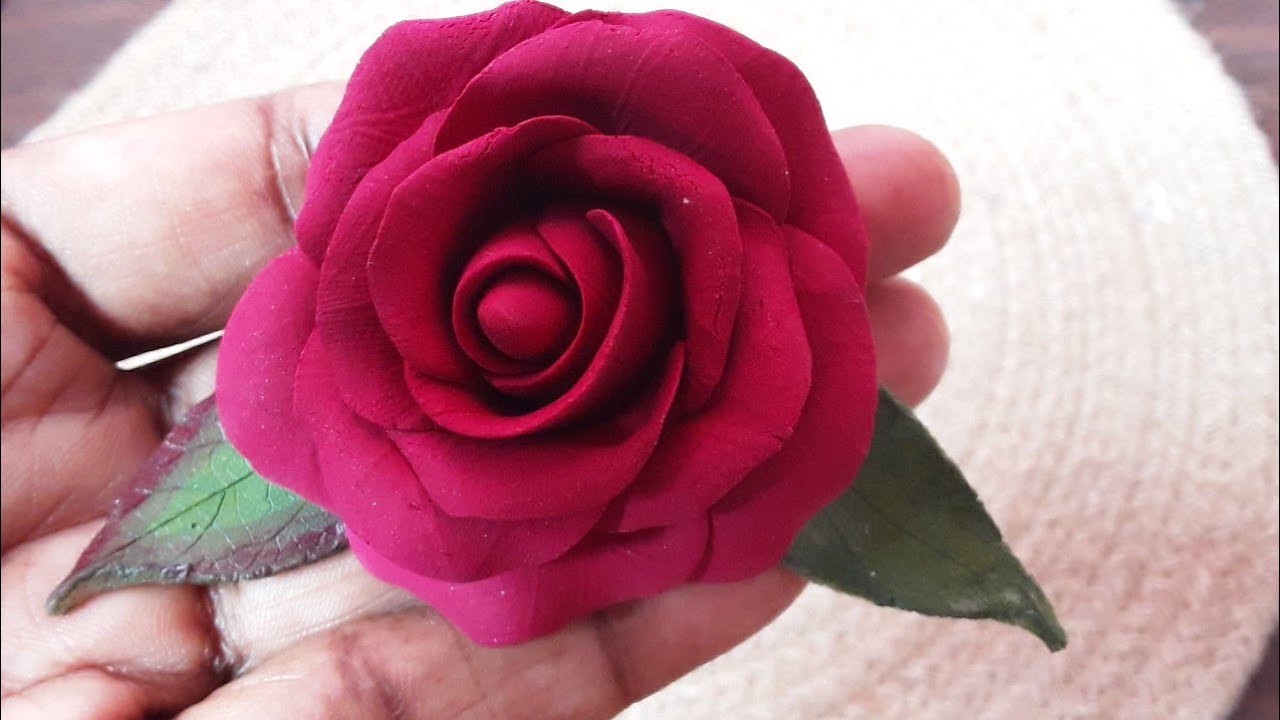 Try this clay to make realistic rose /Clay craft ideas/Flower diy ideas