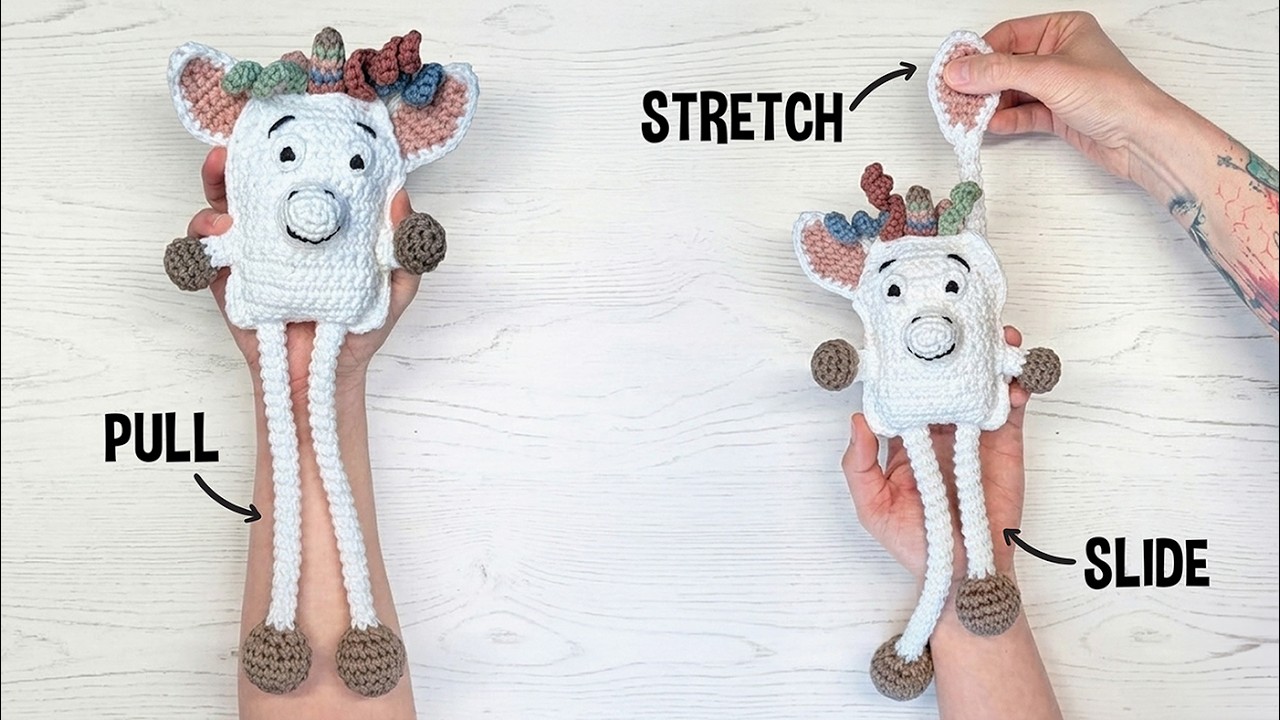 How to crochet a Sensory Unicorn 🦄 Interactive Amigurumi Slide & Stretch Stim Toy! Autism Friendly!