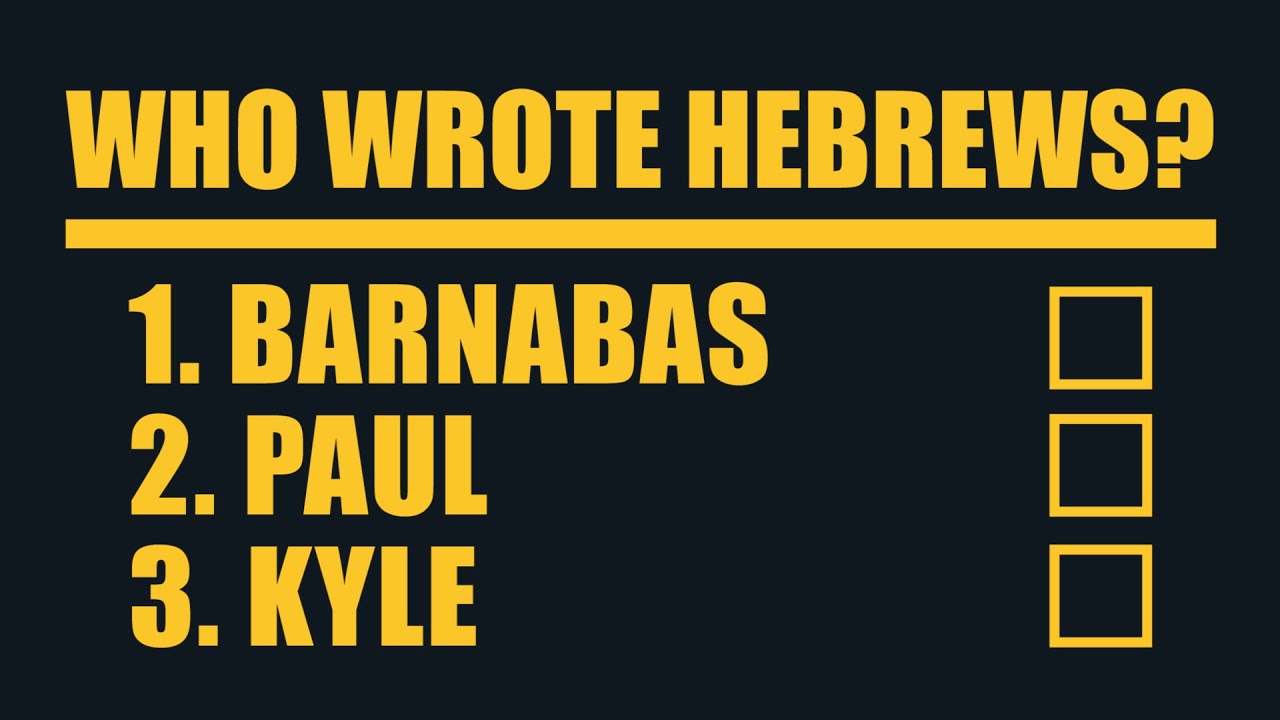 Who Wrote Hebrews? (With Dr. David Alan Black)