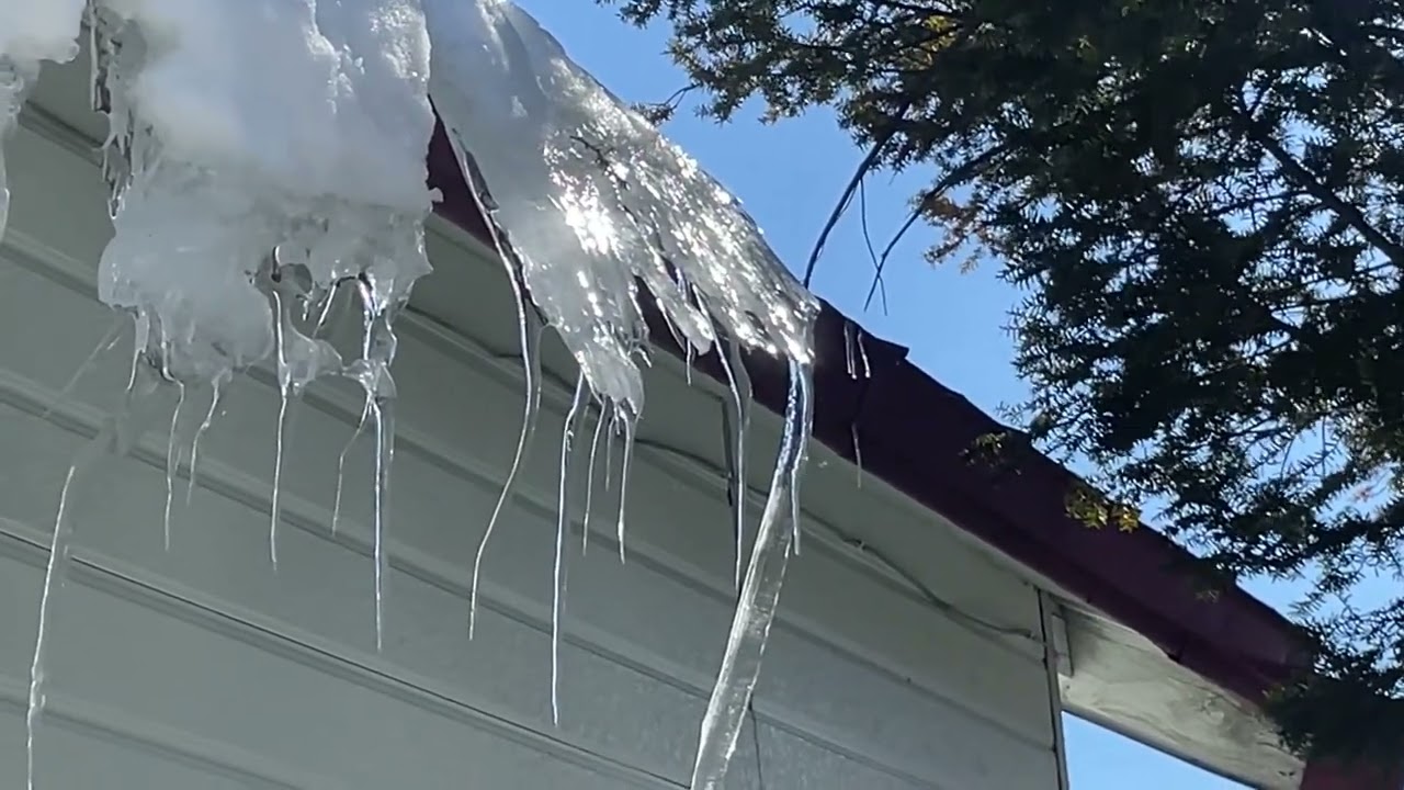 Icicles and Snow cornice 🧊20th February2026’  ツララが溶け出す様子。雪庇が凍り一度氷状に、そして溶け出す。