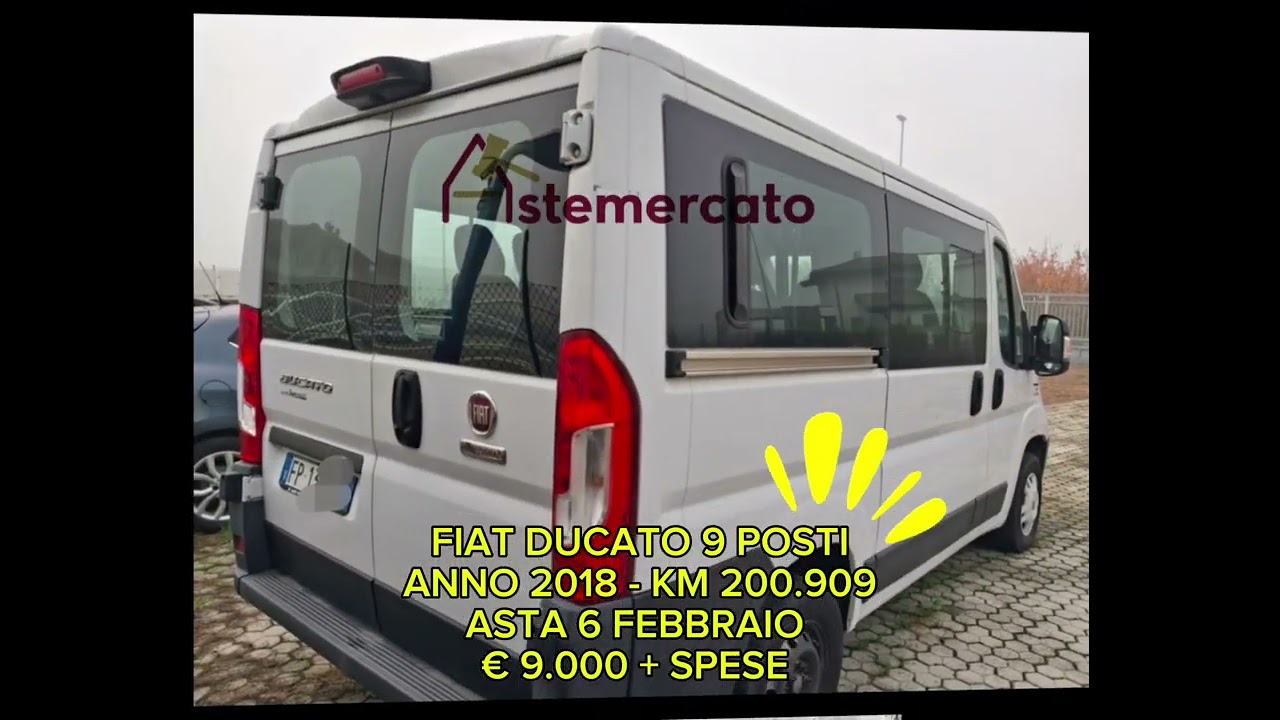 FIAT DUCATO 9 POSTIANNO 2018 - KM 200.909ASTA 6 FEBBRAIO € 9.000 + SPESE foto sul nostro sito!!