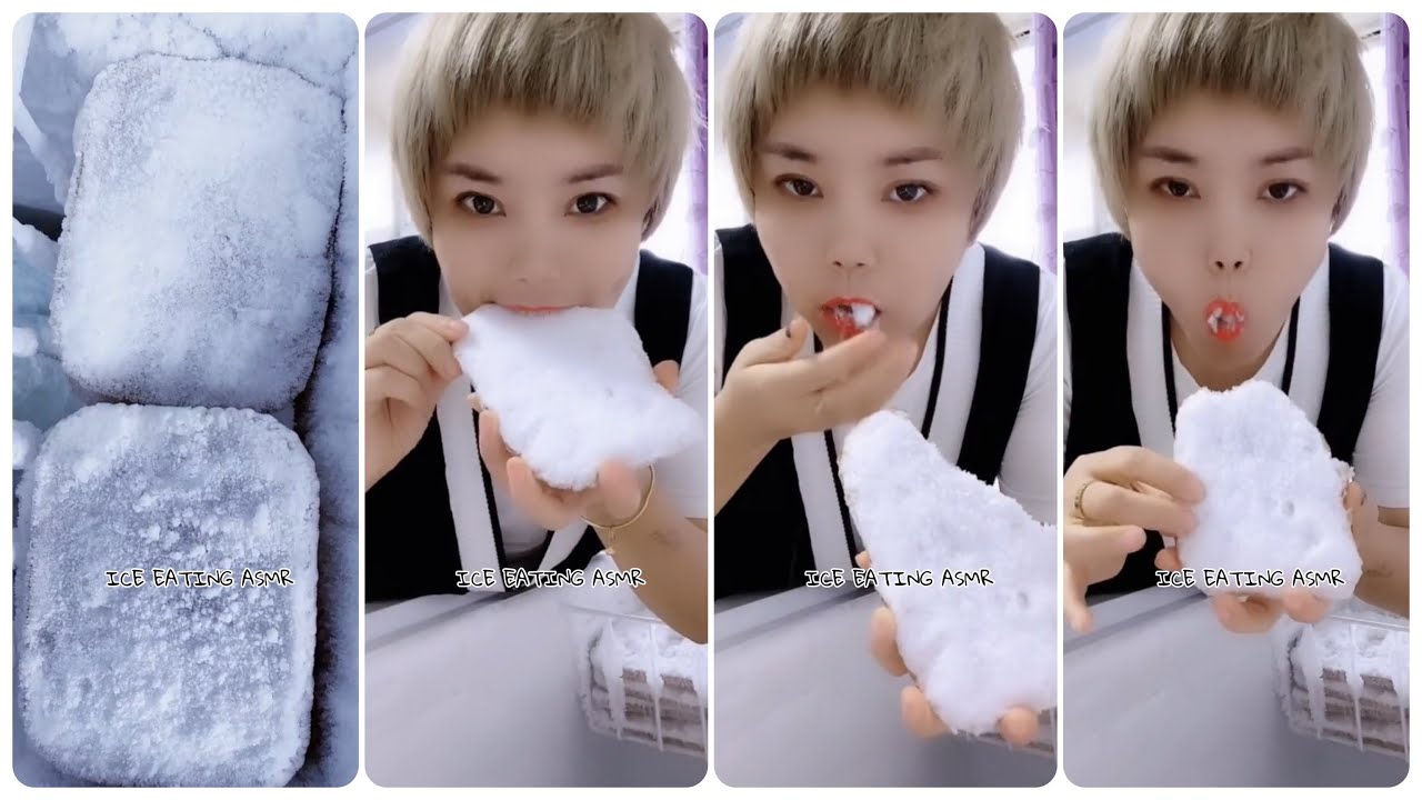 [ASMR] FREEZER FROST EATING & DRY ICE EATING 🥶🤍