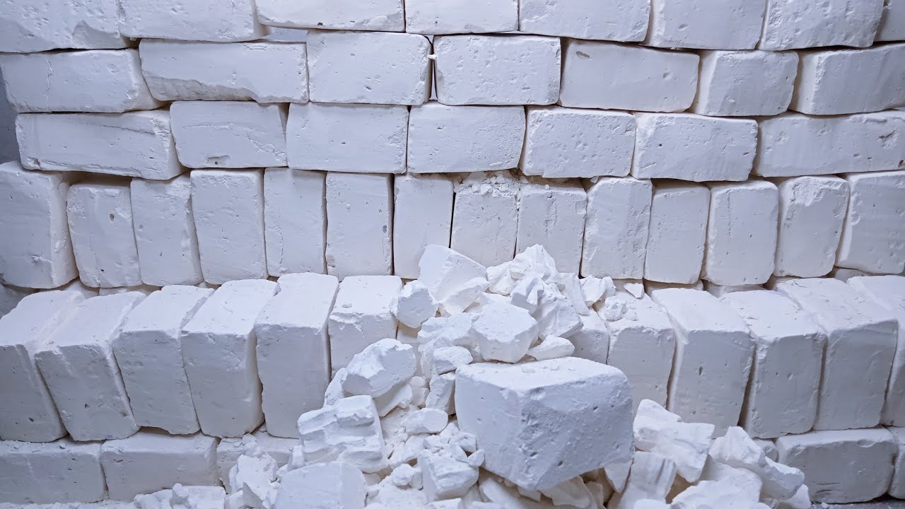 Extra Soft white Mass crush gymchalk crispy | crunchy | relaxing | oddly satisfying | ASMR