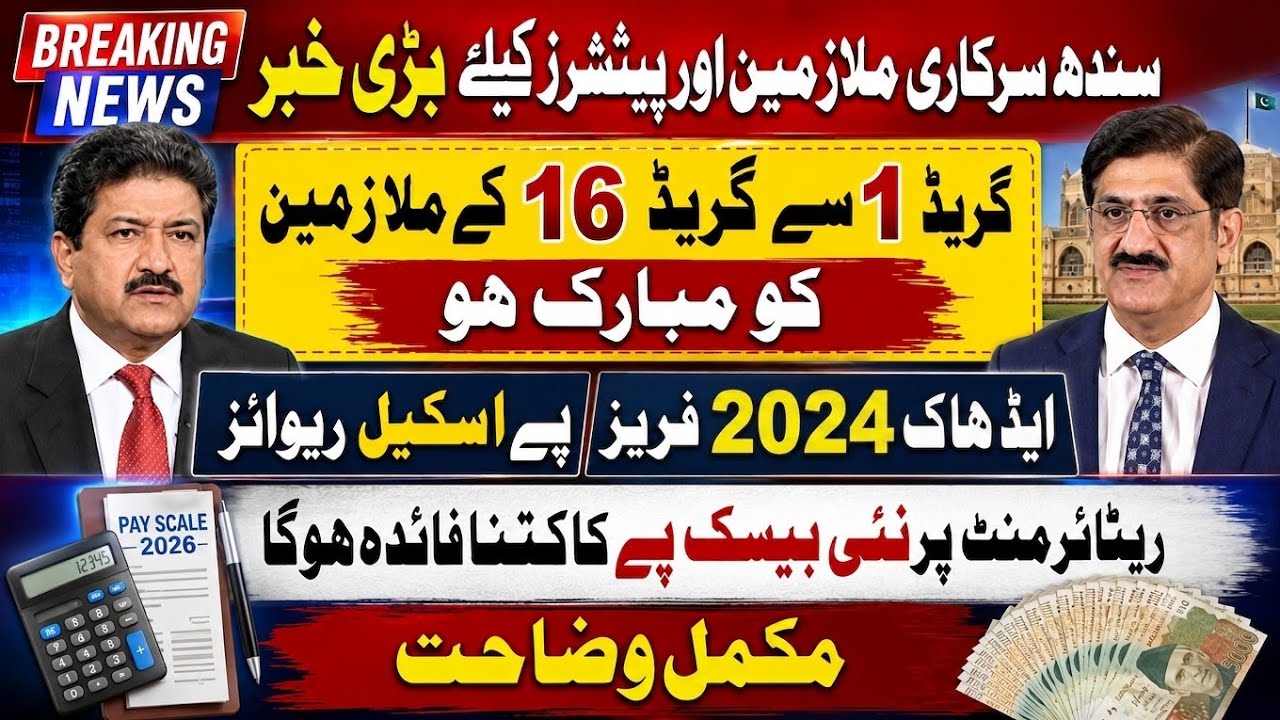 Good News Sindh Government Employeesl & Pensioner Salary Increase| Pay Scale2026 Adhoc Relief 2024 