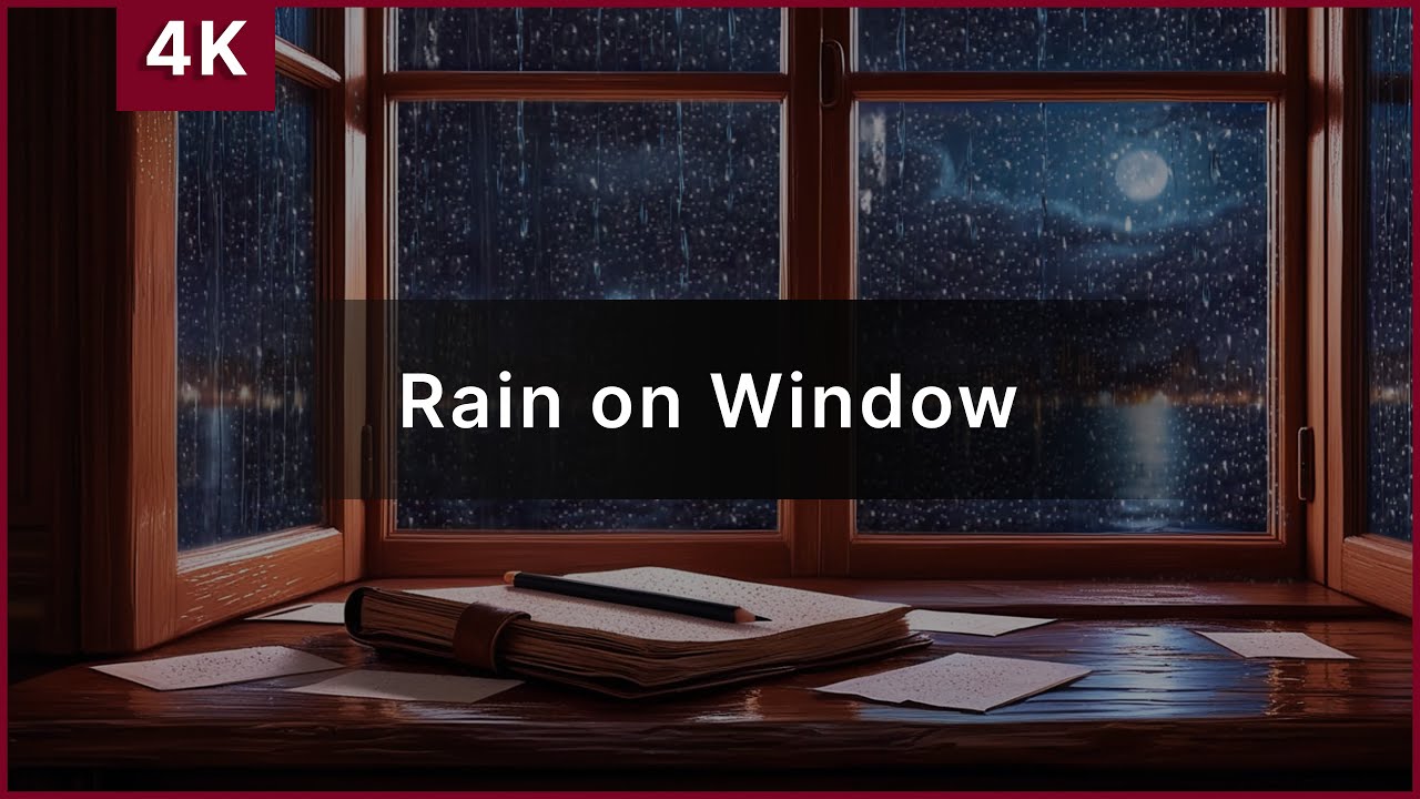 Heavy Rain on Window at Night | Deep Sleep, Focus & Relaxing Rain Sounds (1 Hour) | Quiet Lab