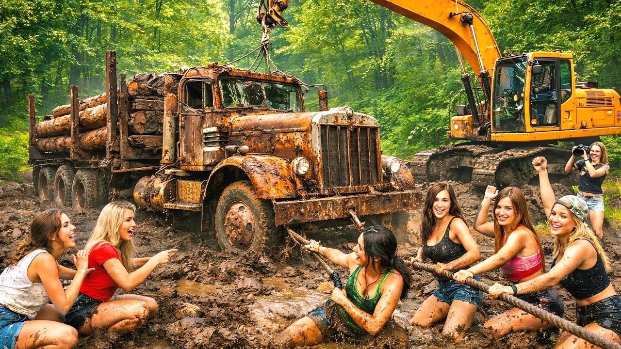 USA Girl Restores 75-Year-Old 1950s Kenworth Logging Truck (ASMR)