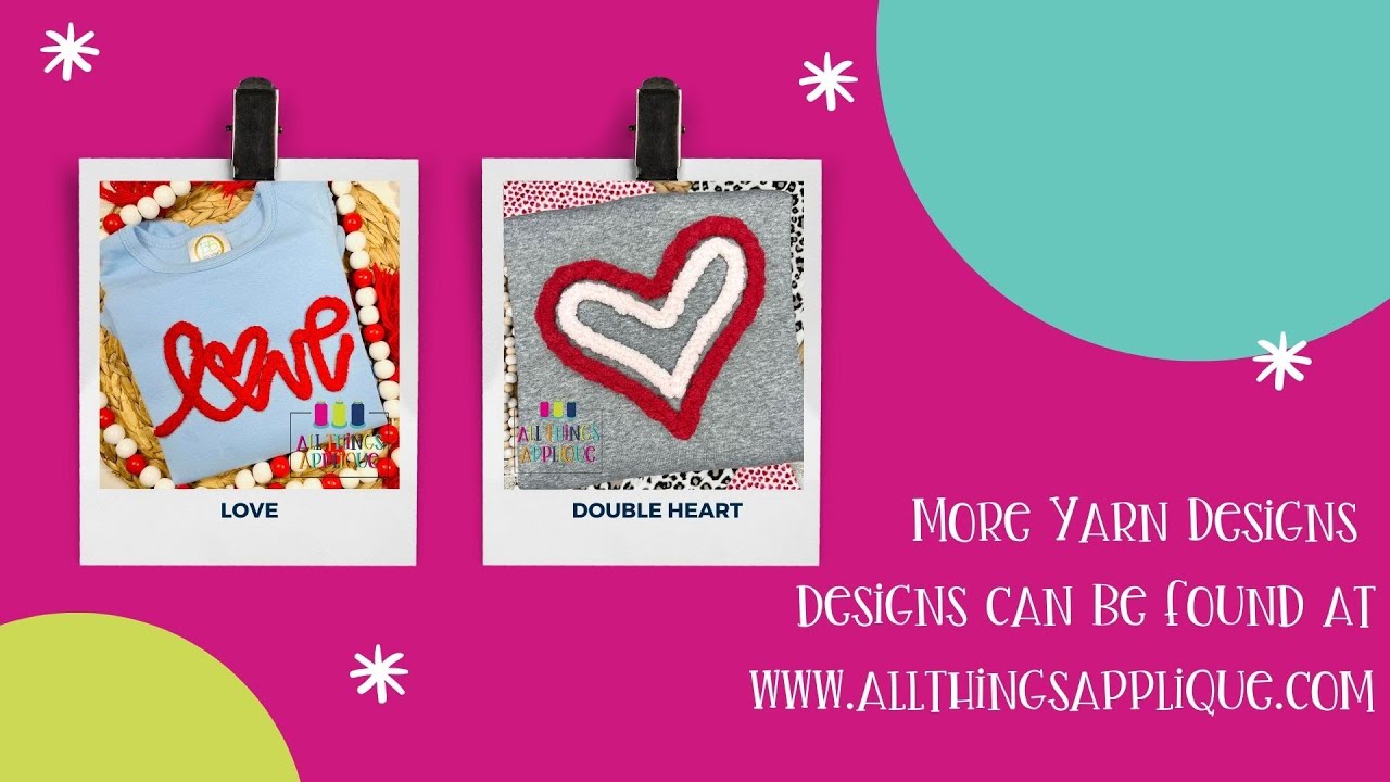 How to Stitch Yarn Machine Embroidery Designs by All Things Applique