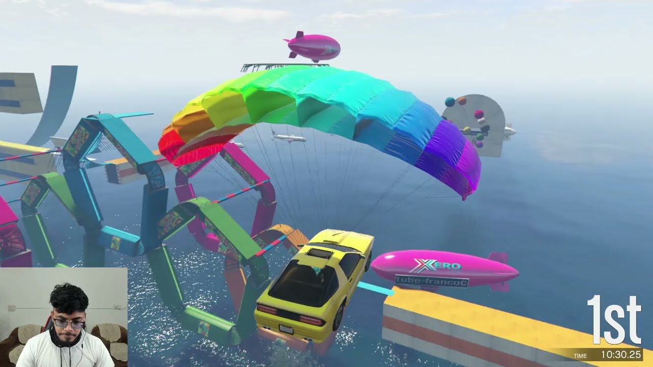 99.999% People Cannot Complete This Parachute Car Parkour Race in GTA 5!