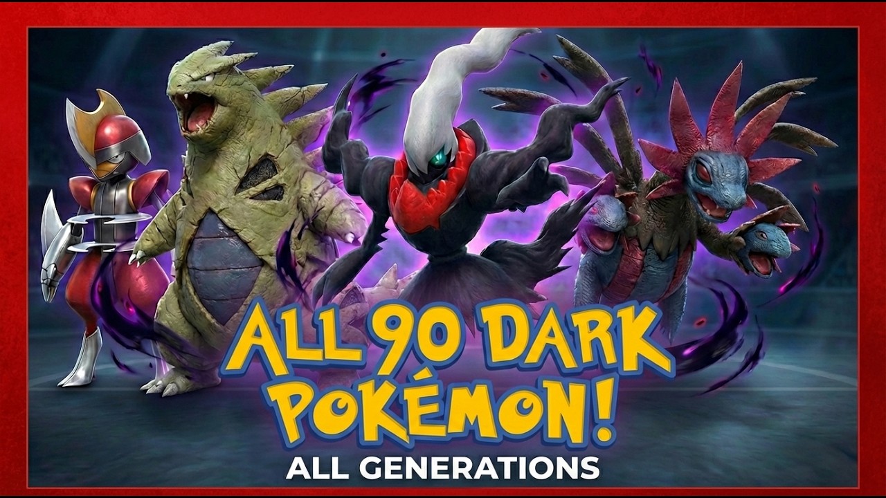 Pokémon All 90 Dark Pokémon's  From Gen 1 TO Gen 9 All Generations Hyper Real Documentary