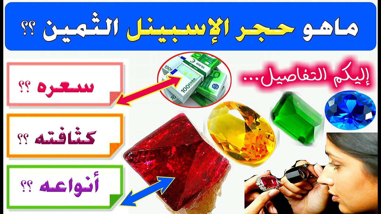حجر الإسبنيل النفيس يتربع على عرش الأحجار الكريمة بامتياز / مواصفاته /سعره / و كثافته