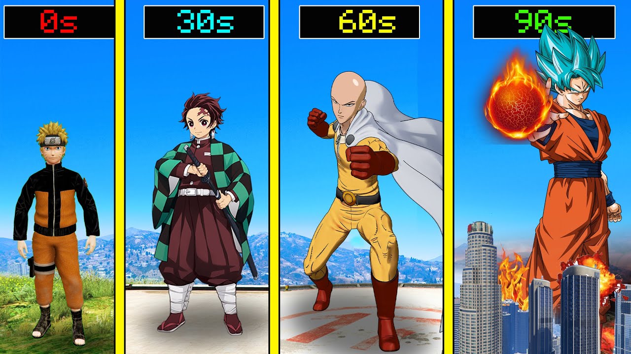 Transforming INTO EVERY ANIME CHARACTER in GTA 5!