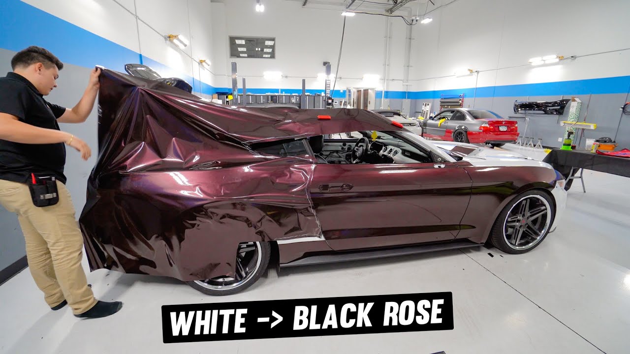 Transforming White Mustang GT to Black Rose
