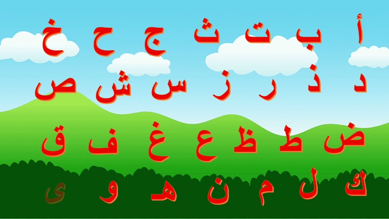 الحروف العربية من الالف الى الياء - الحروف الهجائية للأطفال
