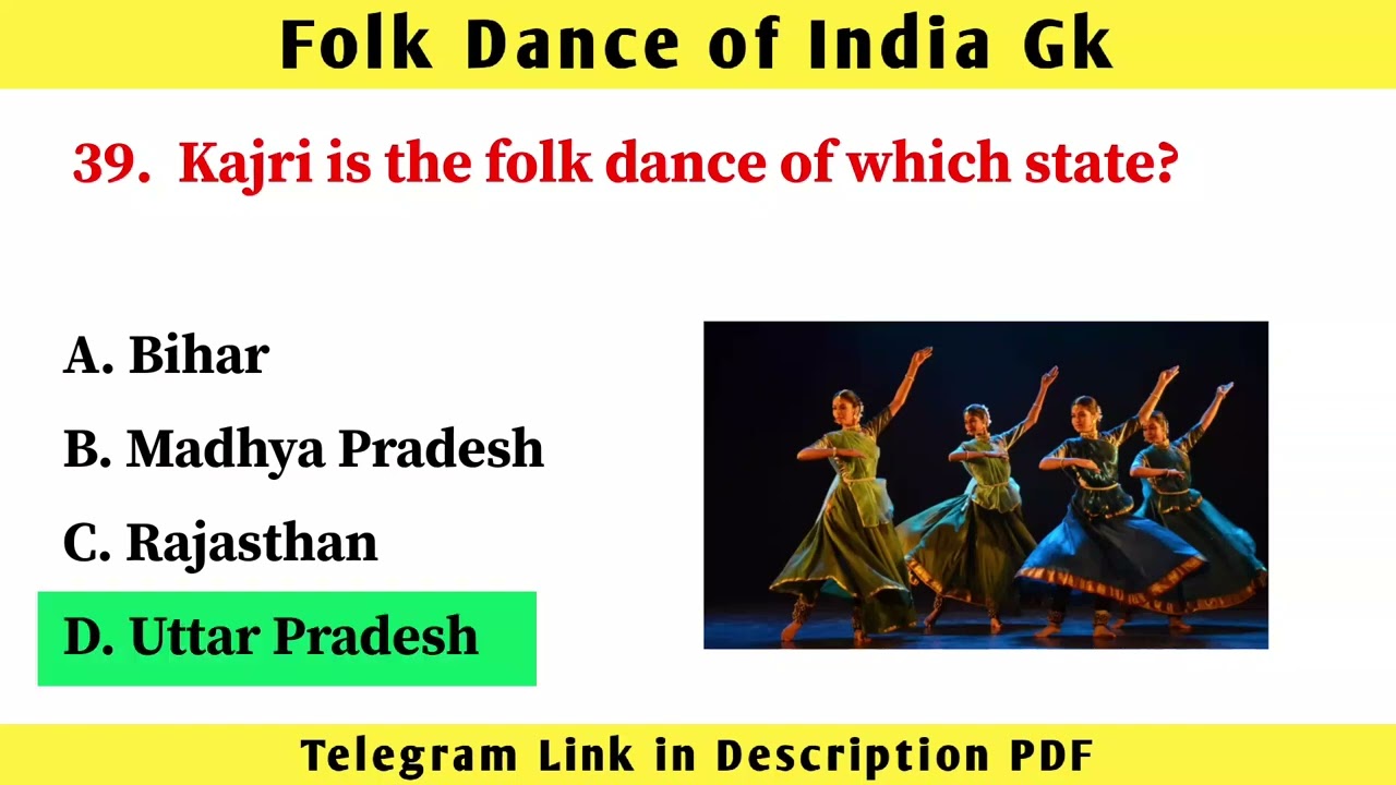 Folk Dances of India | Indian Art and Culture | Folk Dances of All States | GK Questions in English