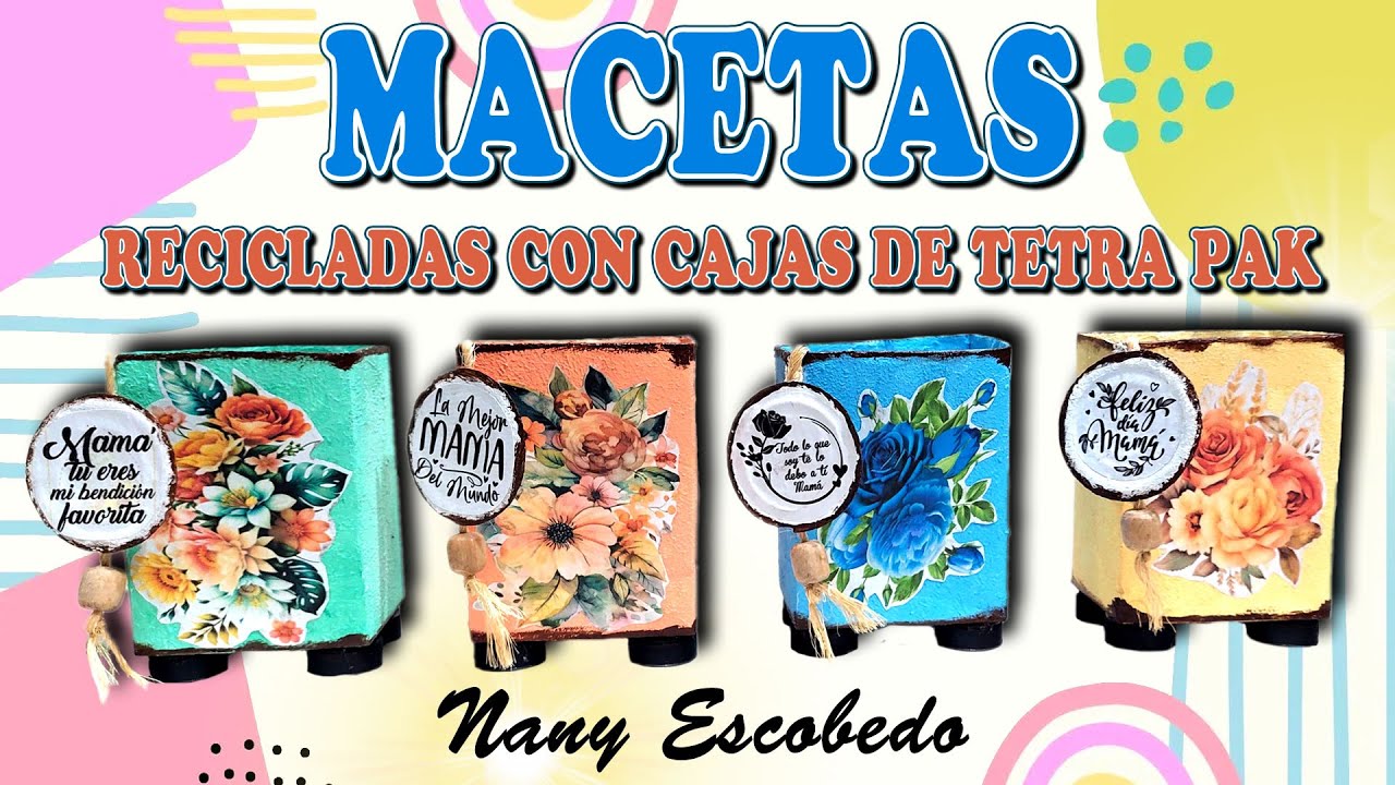 Macetas Recicladas con Cajas deTetra Pak