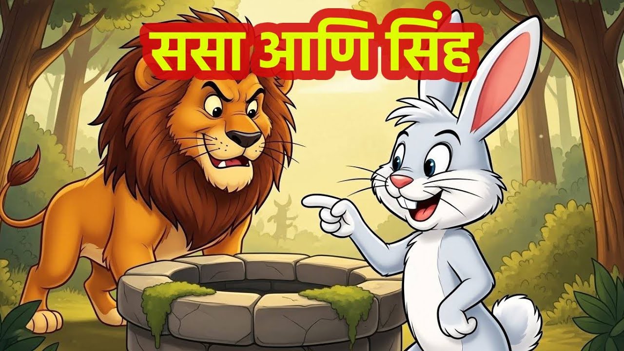ससा आणि सिंह | Rabbit and Lion | बाल संस्कार कथा | गोष्टी