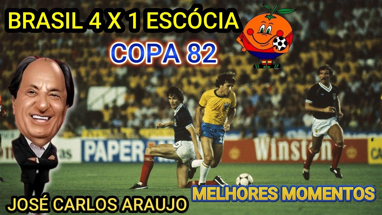 Brasil 4 x 1 Escócia Copa 82 Narração José Carlos Araújo melhores momentos