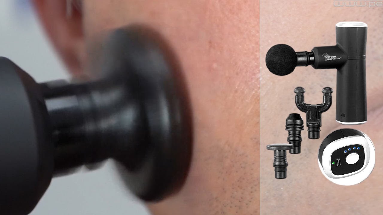 Pistolet de massage compact avec 4 embouts et 4 niveaux d'intensité Newgen Medicals [PEARLTV.FR]
