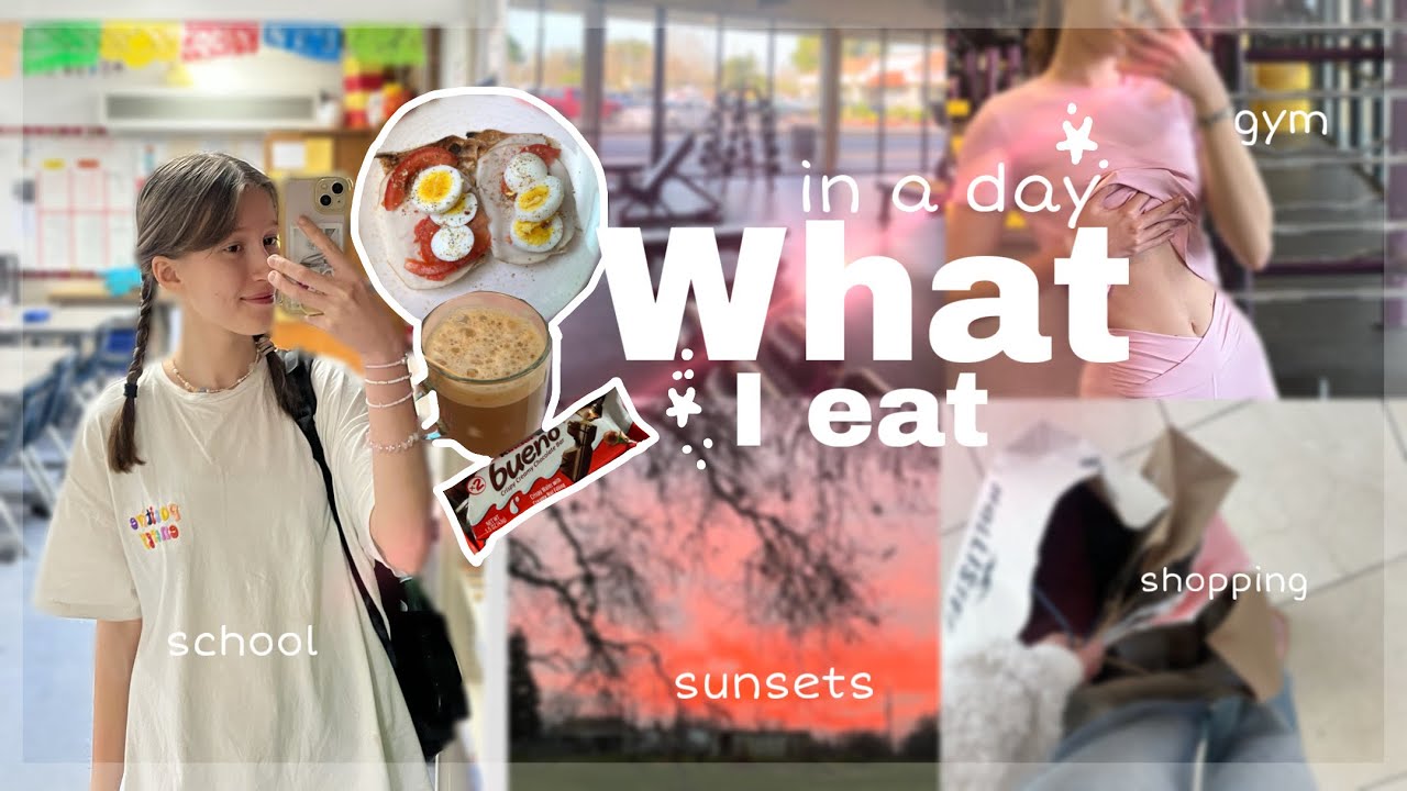 What I eat in a day🥗✨: vlog: gym,school, shopping 🛒 