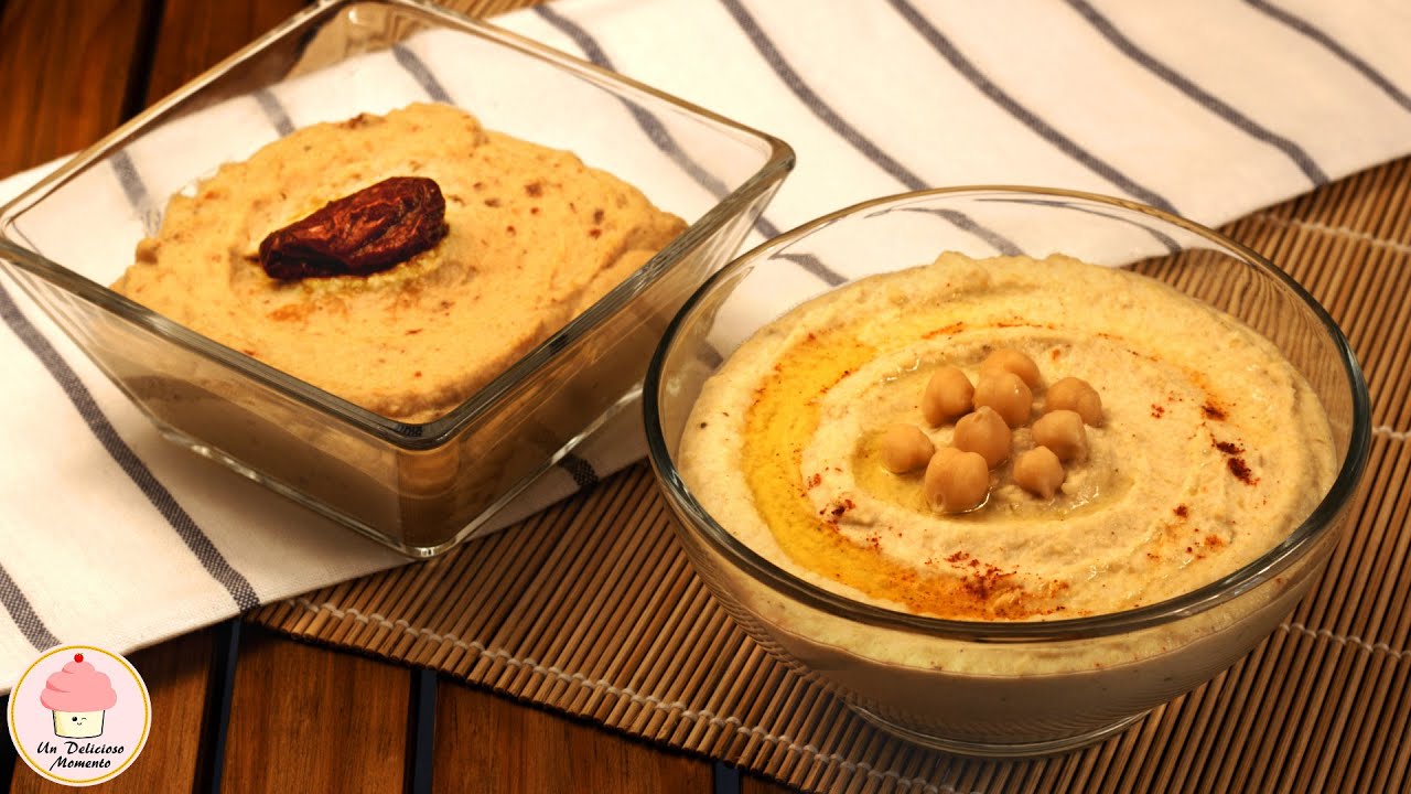 ¡HUMMUS de garbanzo, natural y al chipotle! Con su pasta Tahini,  ¡receta vegana! 😋
