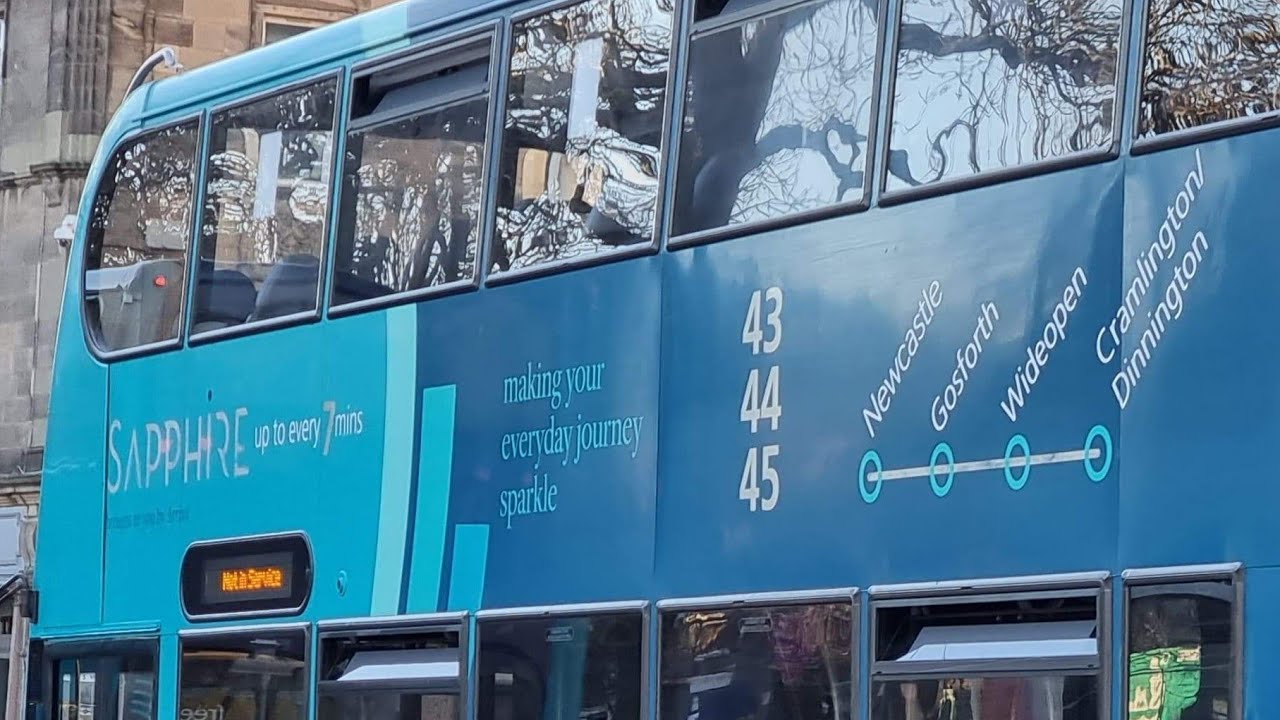 Full Route Visual | Services 44/45: Newcastle - Dinnington (44) then Dinnington - Newcastle (45)