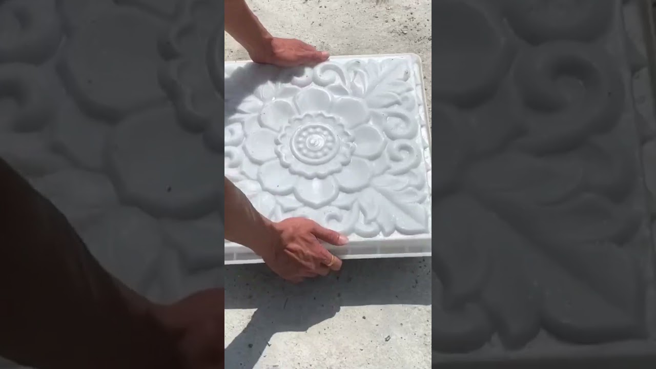 DIY Concrete Tile Making with  Plastic Mold