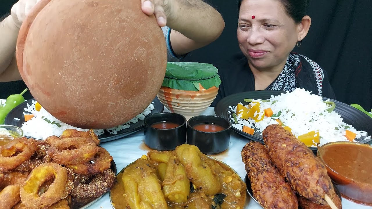 Patila Rice Mukbang Spice Food eating Show with My Mother